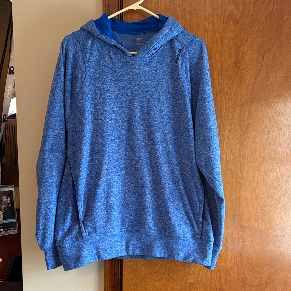Reebok Men's Heathered Blue Hoodie